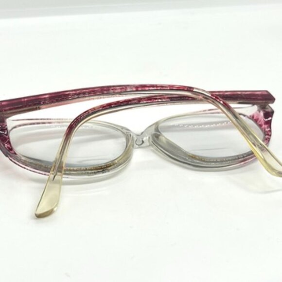 VINTAGE FUNDAMENTALS F008 PINK CLEAR EYEGLASS FRAMES 54 15 145 PLASTIC METAL ARM - Picture 16 of 16